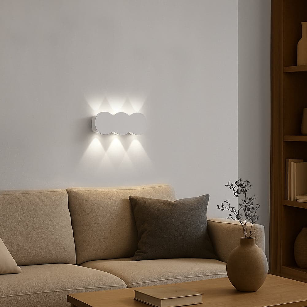 Applique da Muro LED 6 Luci Bianco Freddo Esterno Interno Alluminio 15x8x3 cm Bianco in Lampade da parete Danyx - Casoria, commercioVirtuoso.it