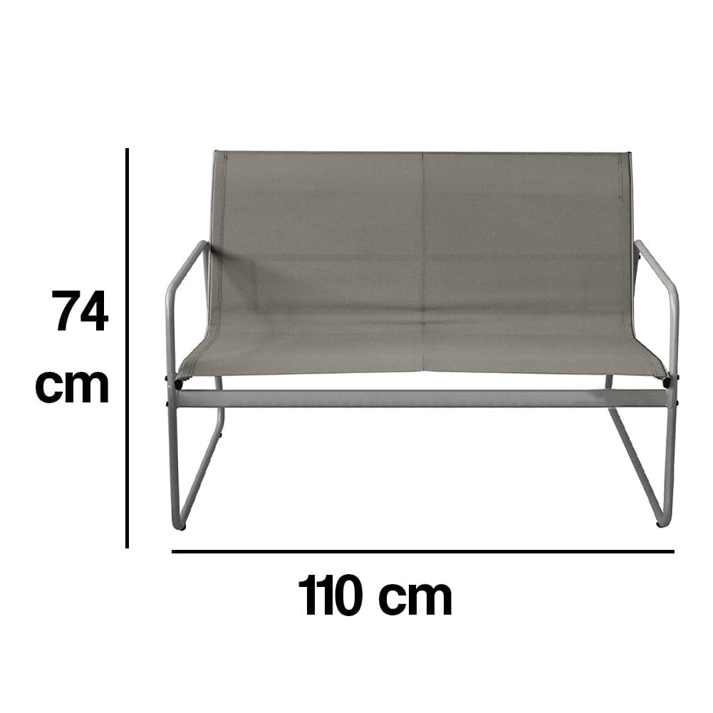 Salotto da Giardino con 2 Sedie Divano e Tavolino Acciaio Resistente Esterno Grigio in Tavoli da picnic Danyx - Casoria, commercioVirtuoso.it