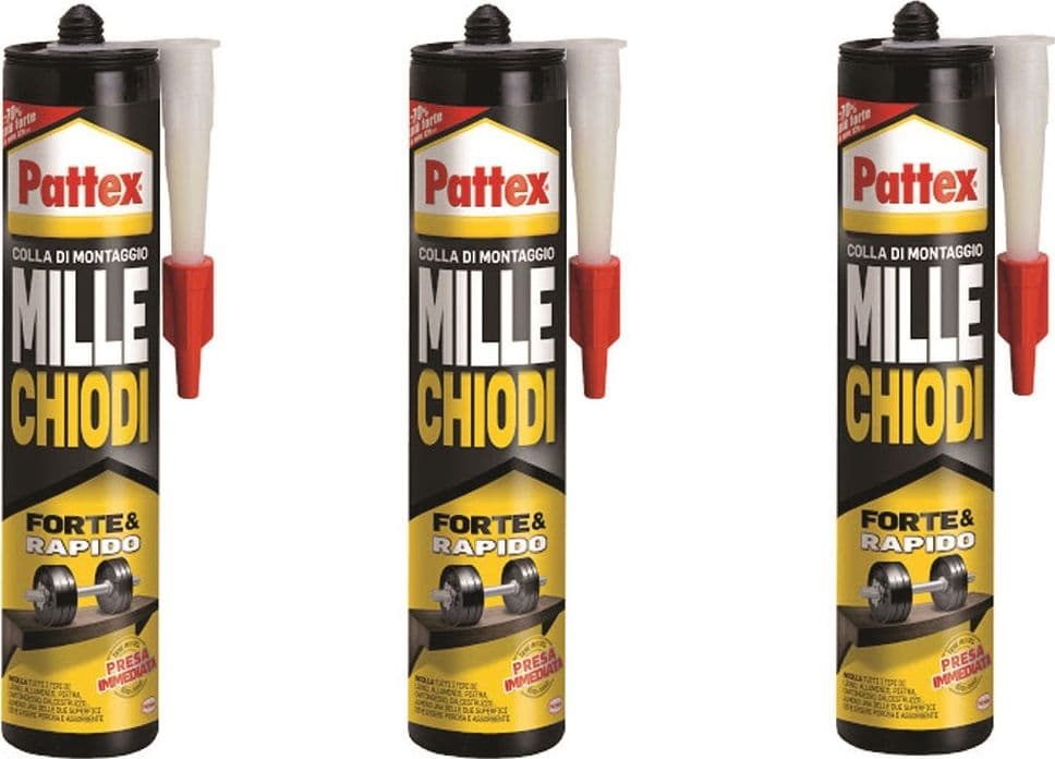 PATTEX MILLECHIODI ORIGINAL IN CARTUCCIA PER INTERNI 3 PZ DA - gr.400 - in prodotto EuroStore07 - Alatri, commercioVirtuoso.it
