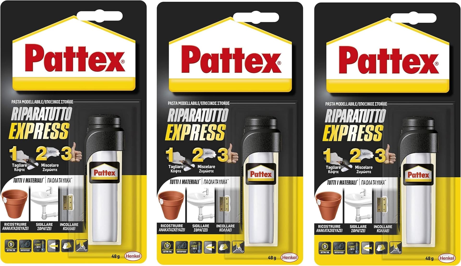 PATTEX RIPARA EXPRESS gr.48 X 3 PZ in prodotto EuroStore07 - Alatri, commercioVirtuoso.it