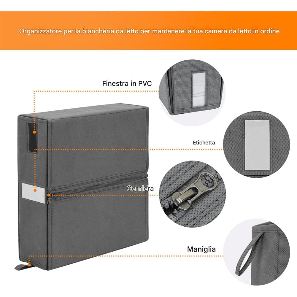 Set 3 Organizer Pieghevoli da Armadio 33x33x10 cm Contenitori Salvaspazio in Contenitori sottoletto Esplodia - Napoli, commercioVirtuoso.it