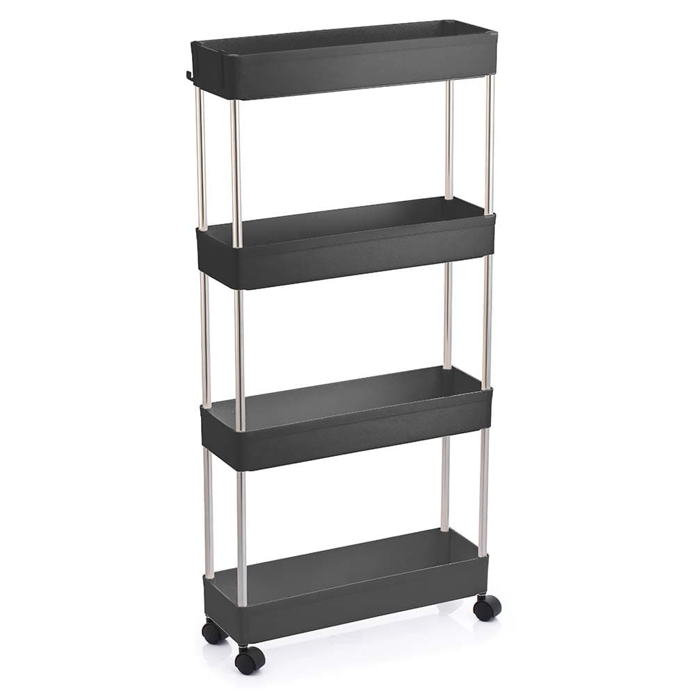 Carrellino Cucina Bagno Slim Salvaspazio 40x13.5 H 85cm Carrello Porta Tutto Nero in Carrelli porta oggetti Danyx - Casoria, commercioVirtuoso.it