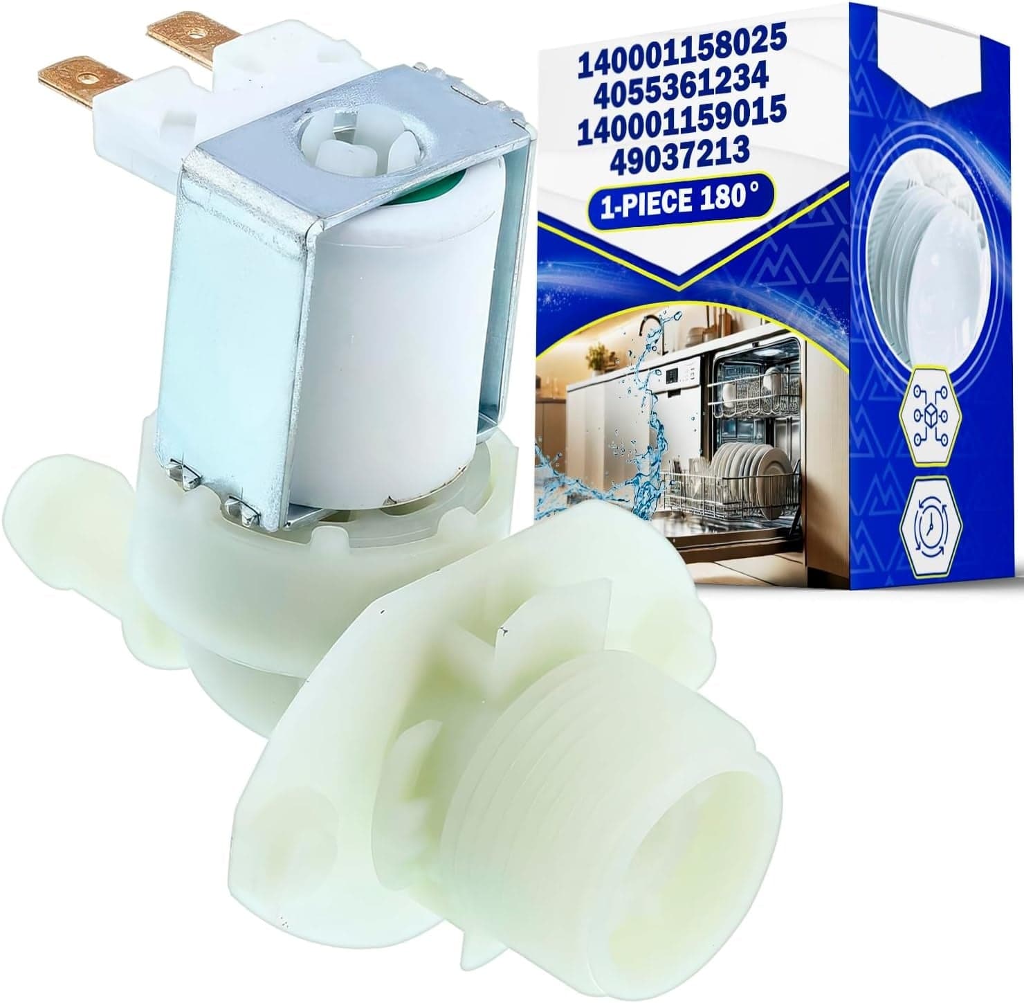 ELETTROVALVOLA 1 VIA 180° LAVASTOVIGLIE ELECTROLUX 1170958118 / CANDY 49037213 in prodotto EuroStore07 - Alatri, commercioVirtuoso.it