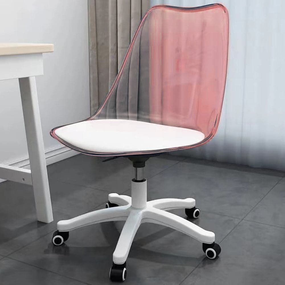 Sedia Scrivania Ufficio 5 ruote e Schienale Trasparente Poltroncina Moderna Rosa in Sedie da scrivania Danyx - Casoria, commercioVirtuoso.it