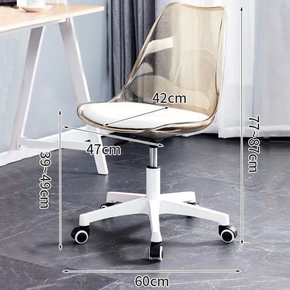Sedia Scrivania Ufficio 5 ruote e Schienale Trasparente Poltroncina Moderna Beige in Sedie da scrivania Danyx - Casoria, commercioVirtuoso.it