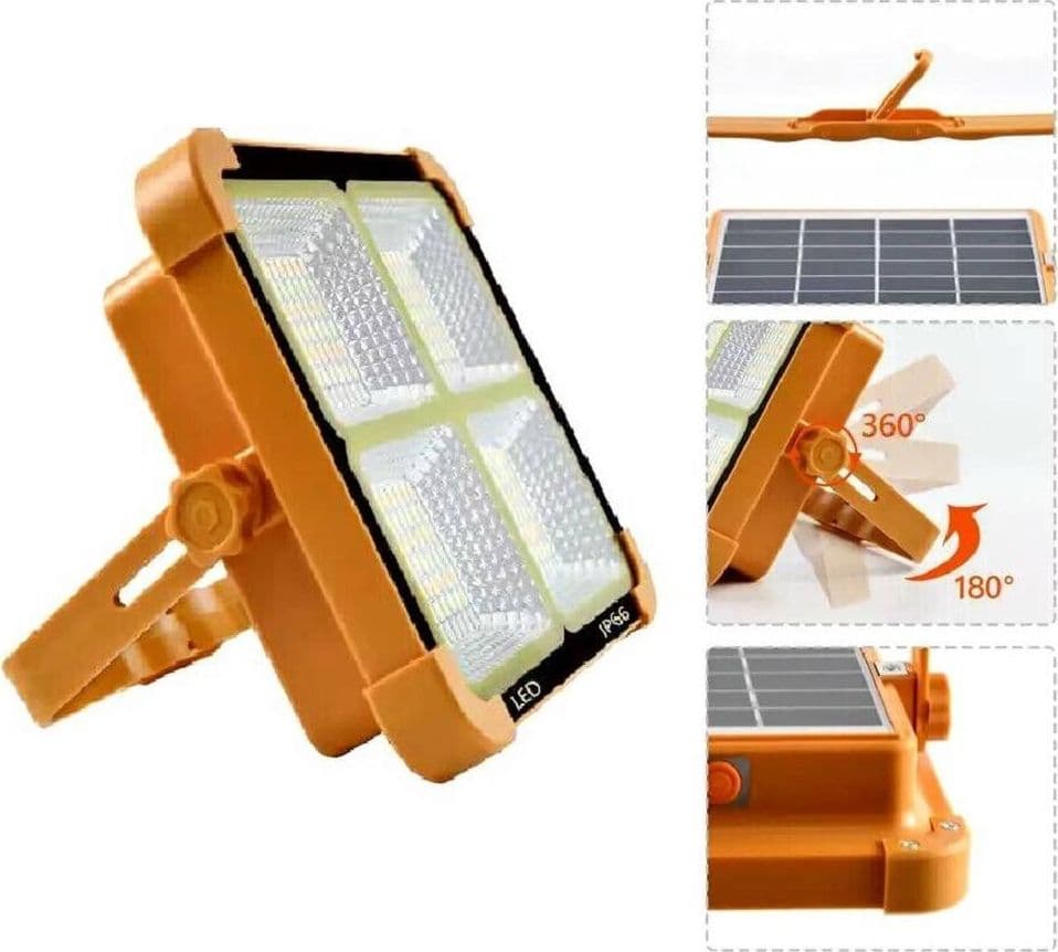 LUCE FARO 120 W EMERGENZA PORTATILE RICARICABILE PANNELLO SOLARE POWER BANK USB in Faretti Trade Shop italia - Napoli, commercioVirtuoso.it