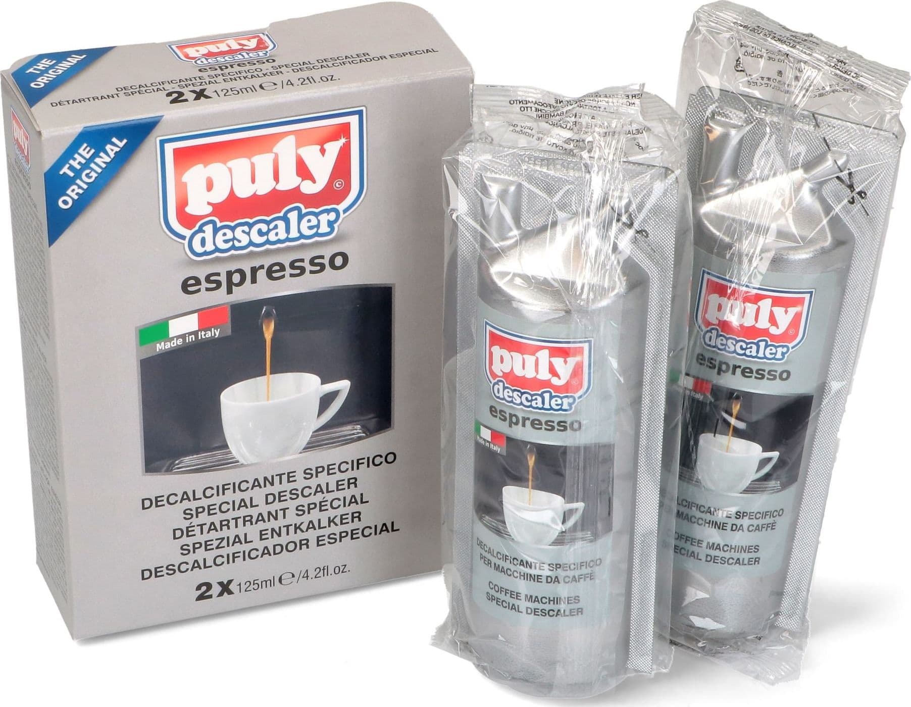 DECALCIFICANTE MACCHINA CAFFÈ / BOLLITORI ELETTRICI PULY DESCALER 2pz 125ml in prodotto EuroStore07 - Alatri, commercioVirtuoso.it