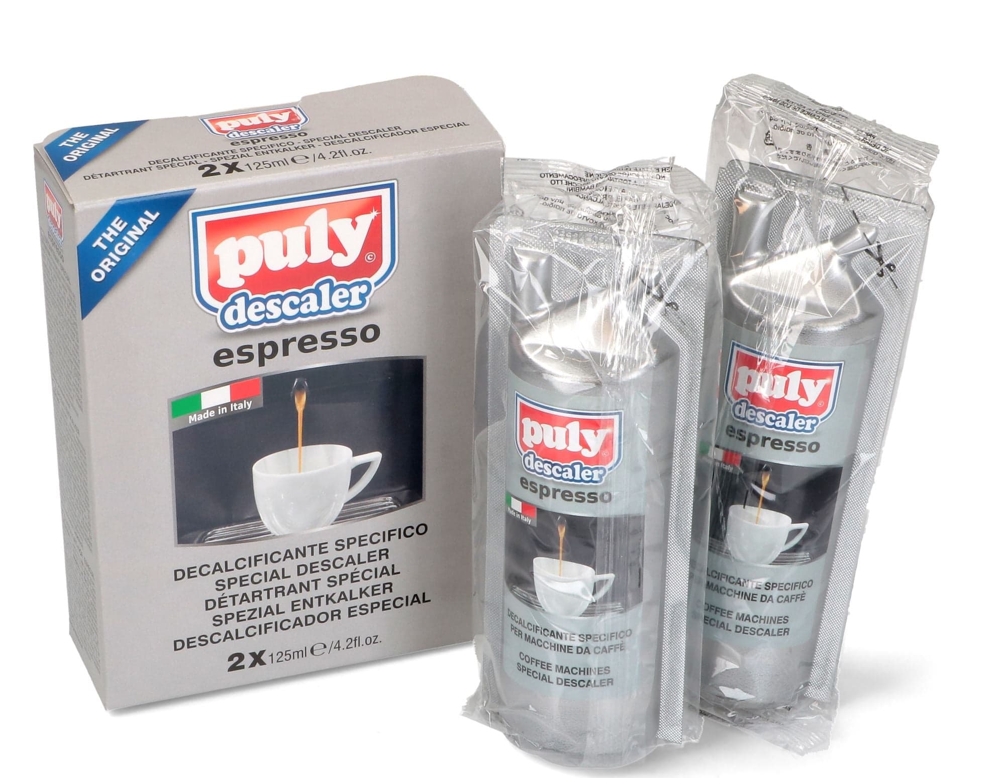 DECALCIFICANTE MACCHINA CAFFÈ / BOLLITORI ELETTRICI PULY DESCALER 2pz 125ml in prodotto EuroStore07 - Alatri, commercioVirtuoso.it