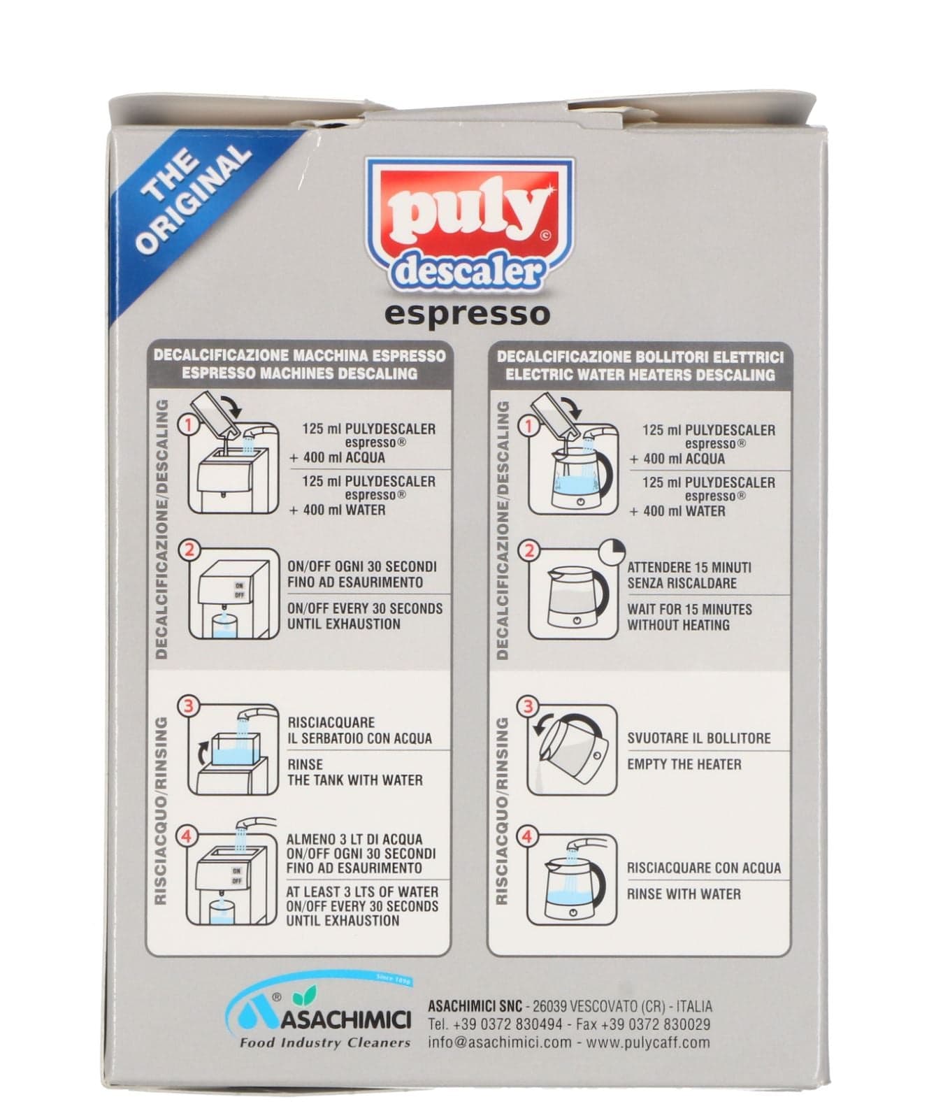 DECALCIFICANTE MACCHINA CAFFÈ / BOLLITORI ELETTRICI PULY DESCALER 2pz 125ml in prodotto EuroStore07 - Alatri, commercioVirtuoso.it