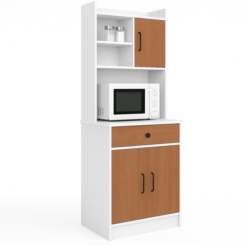 Armadio da Cucina Alto Credenza Multiuso Mobile Salvaspazio Bianco e Quercia in Mobili a colonna Esplodia - Napoli, commercioVirtuoso.it