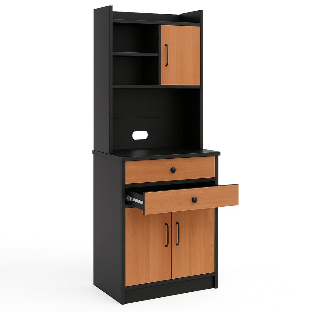 Armadio da Cucina Alto Credenza Multiuso Mobile Salvaspazio Nero e Quercia in Credenze e buffet Esplodia - Napoli, commercioVirtuoso.it
