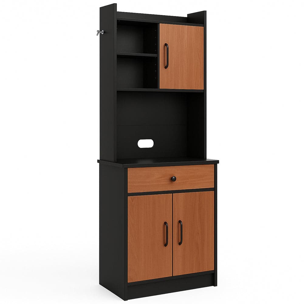 Armadio da Cucina Alto Credenza Multiuso Mobile Salvaspazio Nero e Quercia in Credenze e buffet Esplodia - Napoli, commercioVirtuoso.it