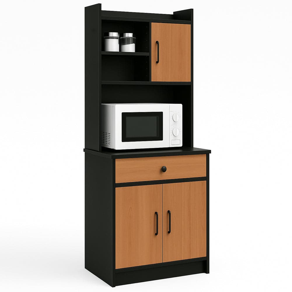 Armadio da Cucina Alto Credenza Multiuso Mobile Salvaspazio Nero e Quercia in Credenze e buffet Esplodia - Napoli, commercioVirtuoso.it