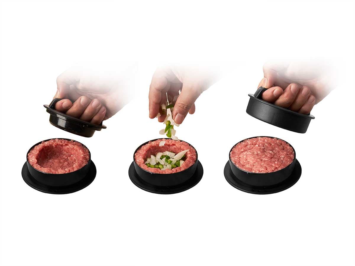 Pressa Hamburger 5 pezzi Antiaderente per Burger Ripieni e Classici Facile e Funzionale in Batticarne Danyx - Casoria, commercioVirtuoso.it