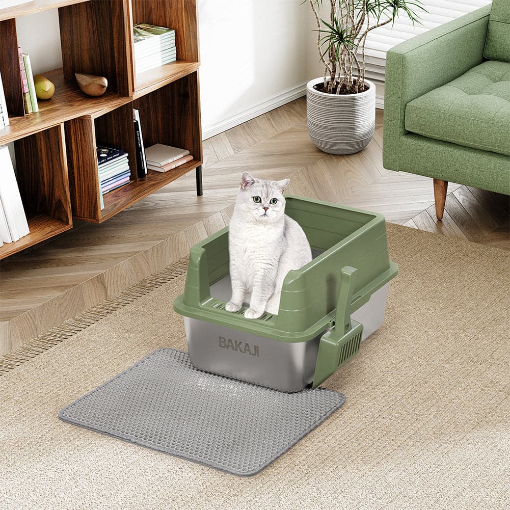 Lettiera per Gatti Verde in Acciaio con Tappetino Capacità 25 Litri con Paletta in Contenitori per lettiere e cassette igieniche Esplodia - Napoli, commercioVirtuoso.it