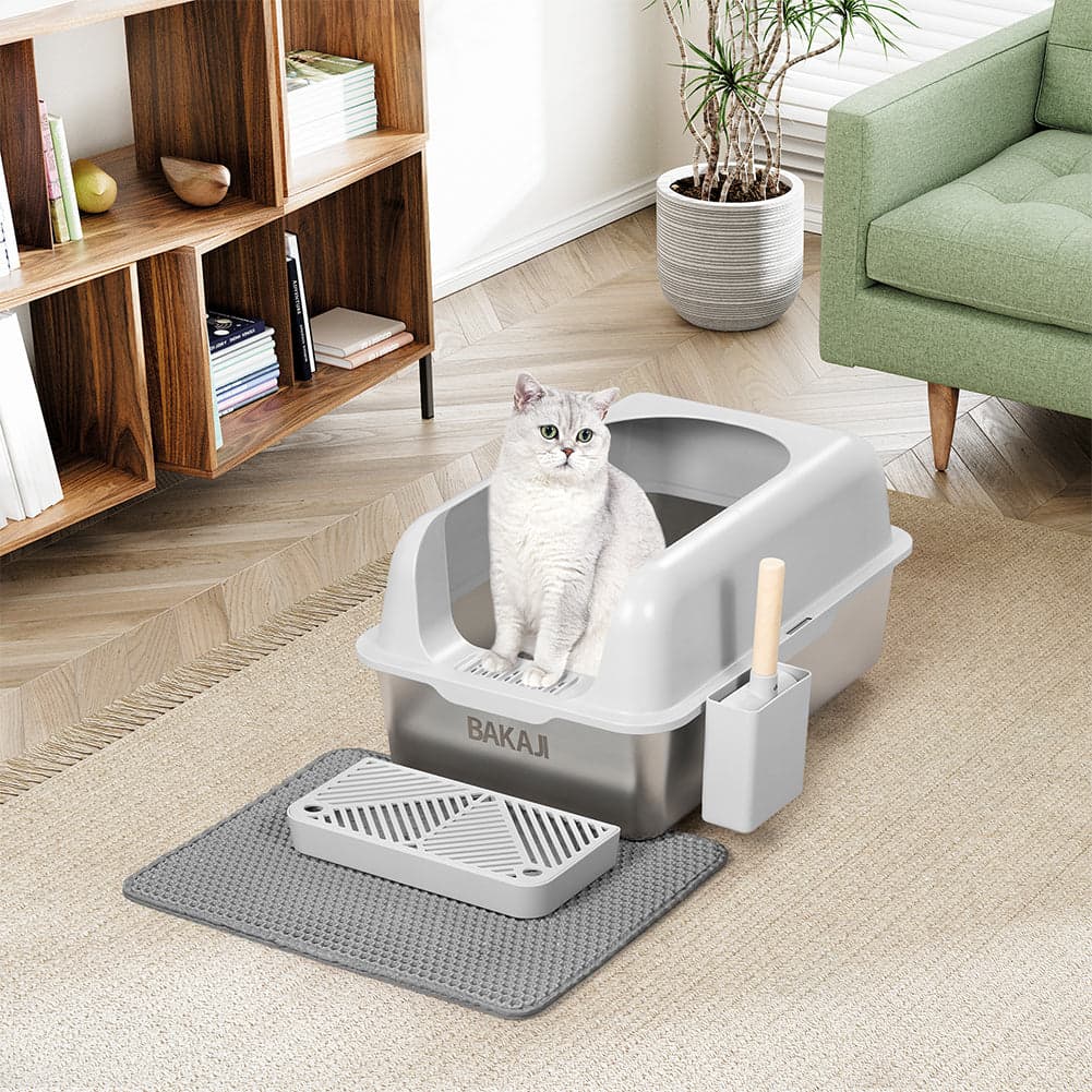 Lettiera per Gatti Acciaio con Tappetino e Pedana Anti Sabbiolina Capacità 35L in Contenitori per lettiere e cassette igieniche Esplodia - Napoli, commercioVirtuoso.it