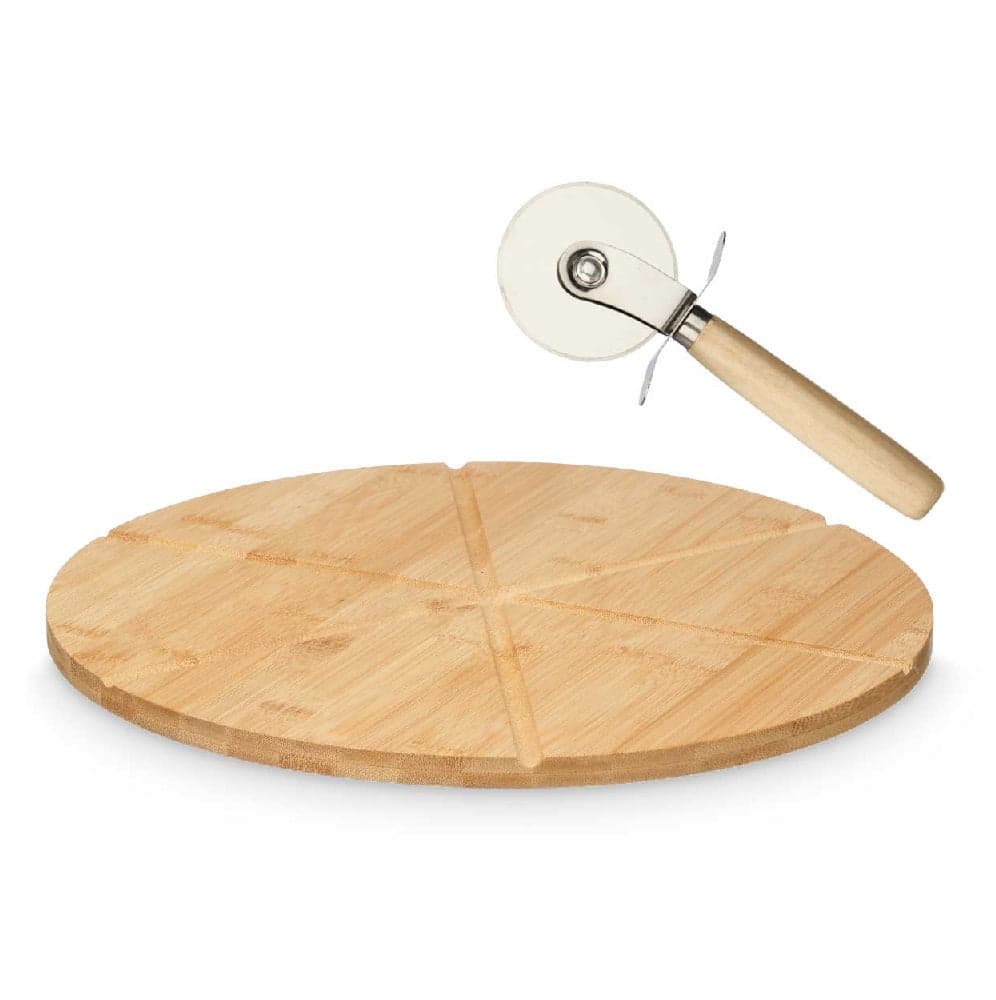 Tagliere Pizza Bambù 35cm con Rotella Taglia Pizza Ecologico e Robusto (6 Spicchi) in Piatti da pizza Danyx - Casoria, commercioVirtuoso.it