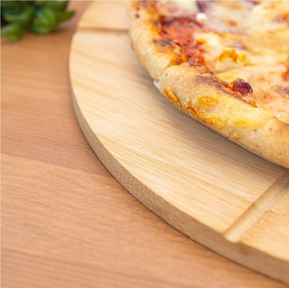 Tagliere Pizza Bambù 35cm con Rotella Taglia Pizza Ecologico e Robusto (6 Spicchi) in Piatti da pizza Danyx - Casoria, commercioVirtuoso.it
