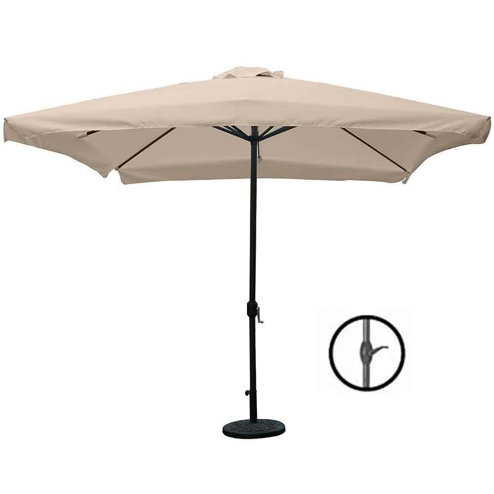 Ombrellone Giardino 3x3mt Palo Centrale Carrucola Air-vent Telo Pendente Tortora