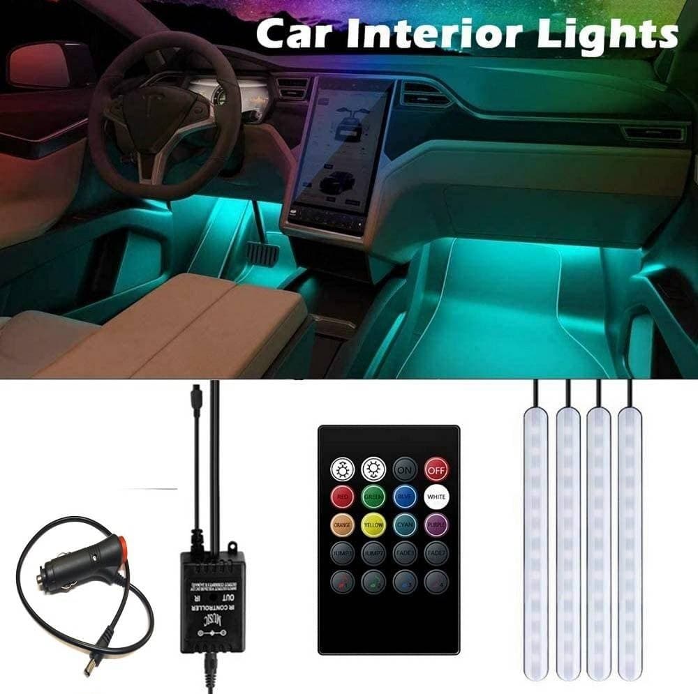 STRISCIA PER AUTO 48 LED RGB 4 BARRE 8 COLORI MODALITÀ MUSICA CON TELECOMANDO in Luci abitacolo Trade Shop italia - Napoli, commercioVirtuoso.it