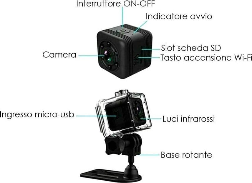 MINI TELECAMERA SPORT SPIA SQ29 WIFI SUB IP SENSORE MOVIMENTO WATERPROOF in Microcamere spia Trade Shop italia - Napoli, commercioVirtuoso.it
