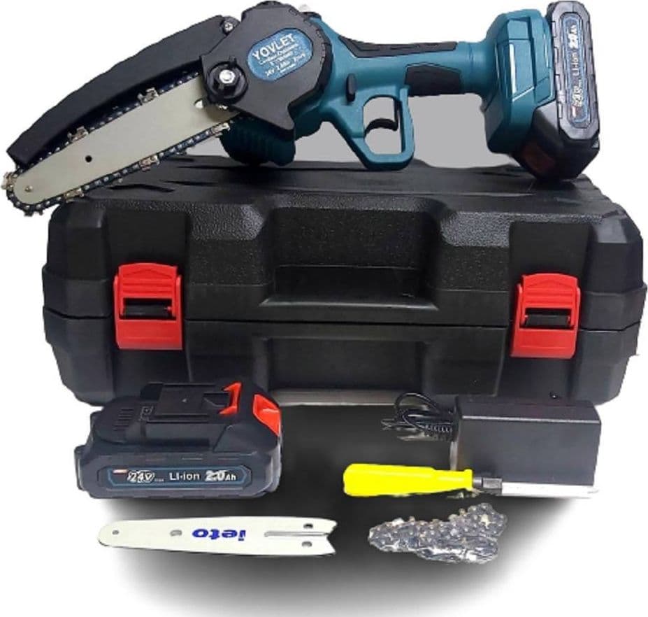 MOTOSEGA 24V 2 LAME 4-6" SERBATOIO OLIO TAGLIARAMI ELETTROSEGA 2 BATTERIE ELETTRICA in Motoseghe Trade Shop italia - Napoli, commercioVirtuoso.it