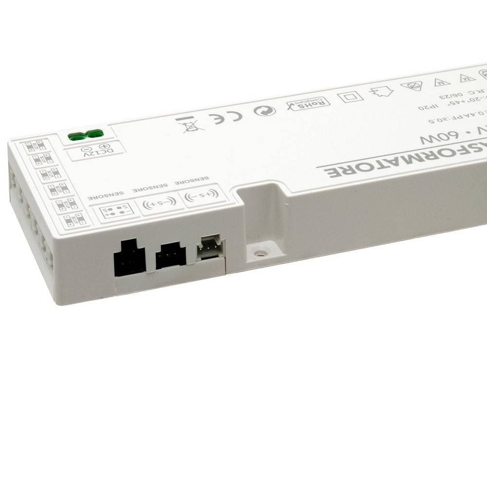 ALIMENTATORE SLIM 60W TRASFORMATORE CORRENTE 12V STRISCE LUCI LED SENSORI QS-60W in Trasformatori a bassa intensità Trade Shop italia - Napoli, commercioVirtuoso.it