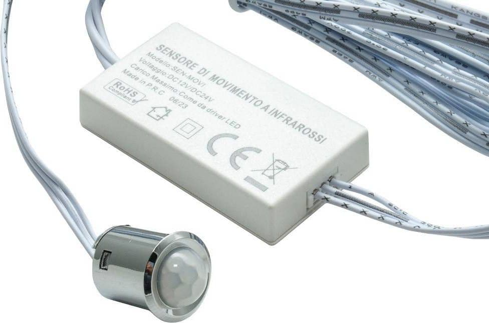KIT MINI INTERRUTTORE SENSORE MOVIMENTO INFRAROSSI 12V 24V PIR 100W STRISCE LUCI LED in Rilevatori di movimento Trade Shop italia - Napoli, commercioVirtuoso.it