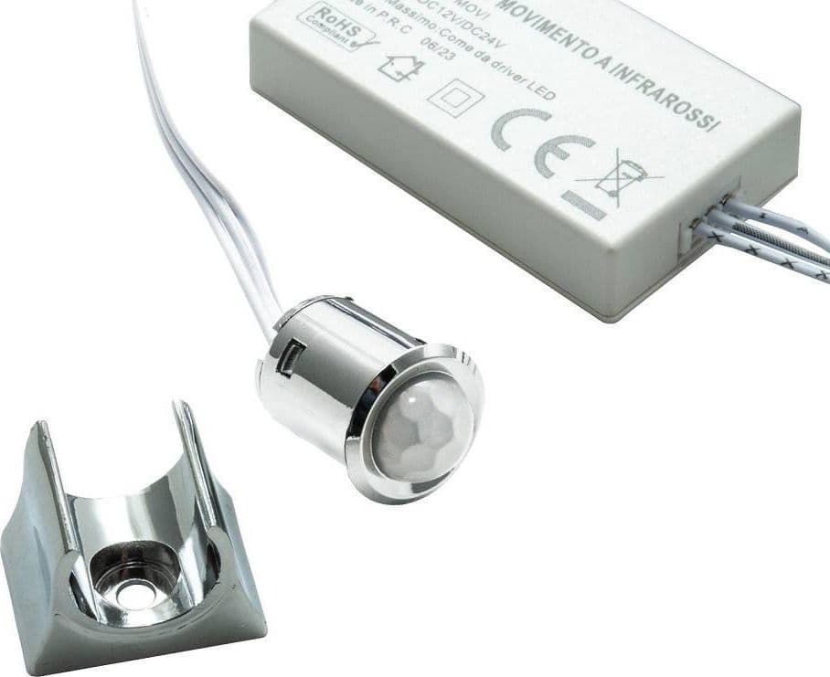 KIT MINI INTERRUTTORE SENSORE MOVIMENTO INFRAROSSI 12V 24V PIR 100W STRISCE LUCI LED in Rilevatori di movimento Trade Shop italia - Napoli, commercioVirtuoso.it