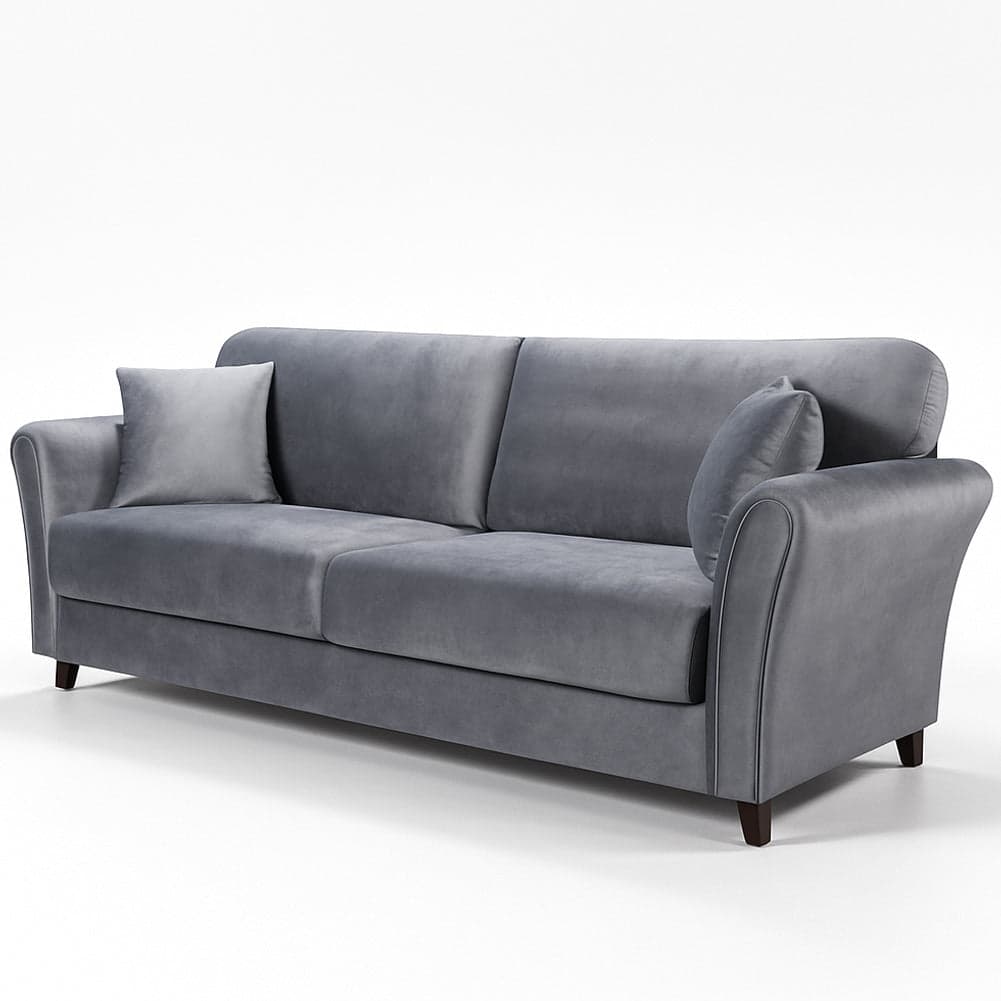 Divano 3 Posti con Rivestimento in Velluto Grigio Premium Sofa Relax 212x75x87cm in Divani Esplodia - Napoli, commercioVirtuoso.it