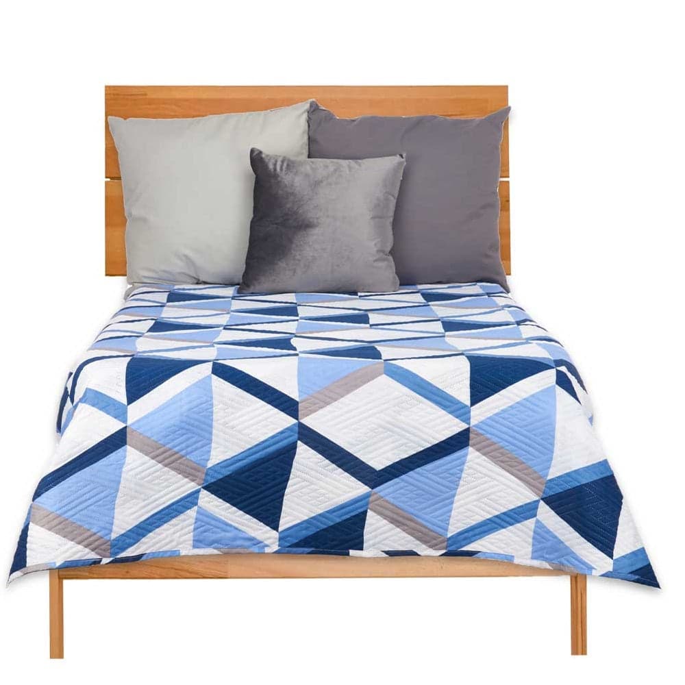 Trapuntino Letto Matrimoniale 240x260 cm Reversibile Bianco Azzurro Moderno in Trapunte Danyx - Casoria, commercioVirtuoso.it