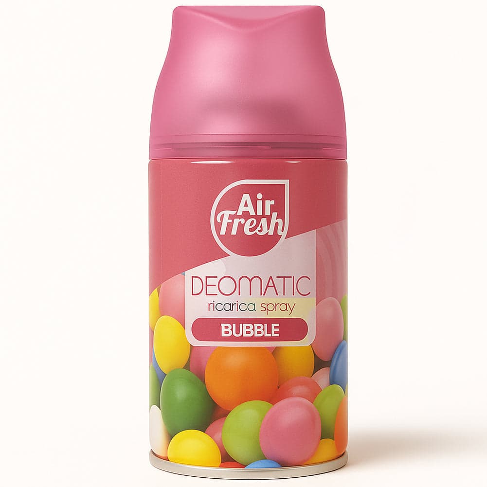 AIR FRESH Deomatic Set 6 x 250 ml Ricarica Spray Profumatore per Ambiente Bubble in Spray profumati per la stanza Esplodia - Napoli, commercioVirtuoso.it