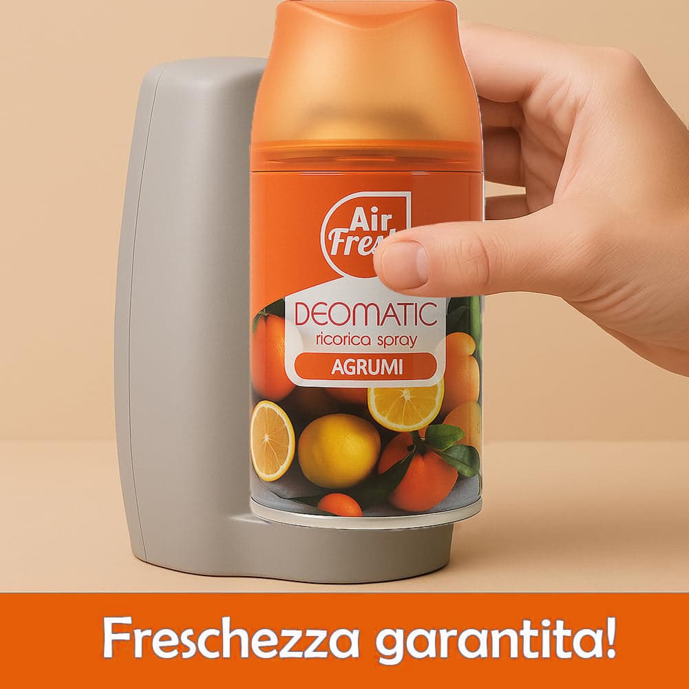 AIR FRESH Deomatic Set 6 x 250 ml Ricarica Spray Profumatore per Ambiente Agrumi in Spray profumati per la stanza Esplodia - Napoli, commercioVirtuoso.it