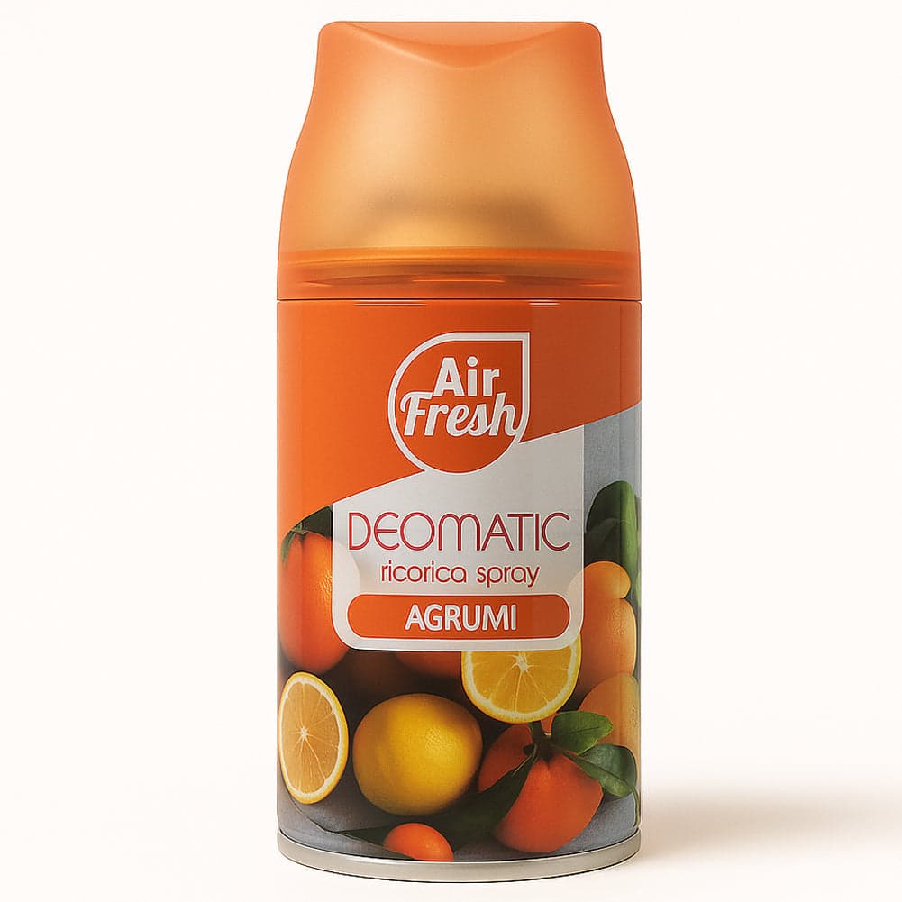 AIR FRESH Deomatic Set 6 x 250 ml Ricarica Spray Profumatore per Ambiente Agrumi in Spray profumati per la stanza Esplodia - Napoli, commercioVirtuoso.it