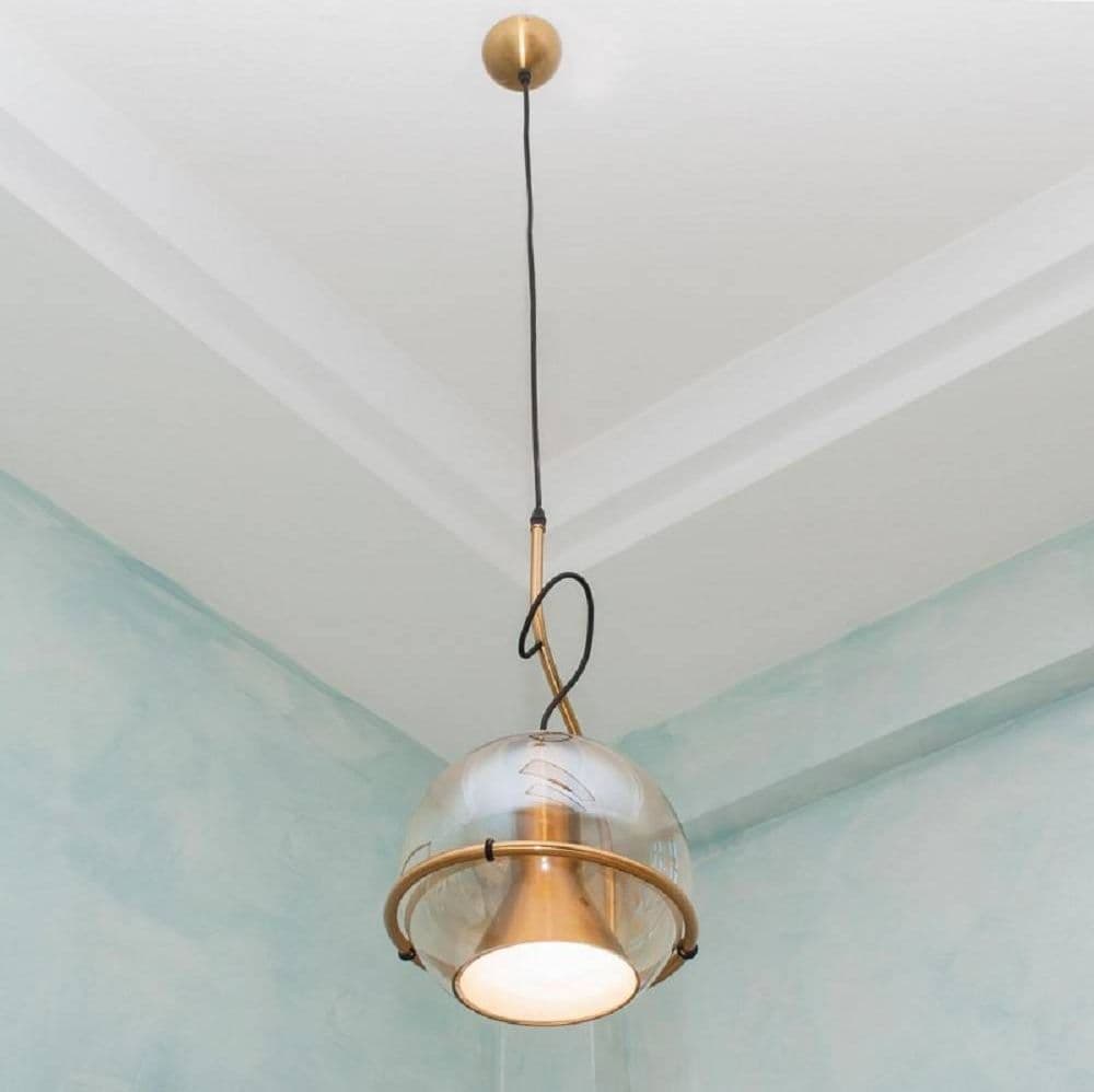 LAMPADARIO SFERA VETRO PENDENTE GLOBO E27 LAMPADA ORIENTABILE SOSPENSIONE LP-87 in Lampade a sospensione Trade Shop italia - Napoli, commercioVirtuoso.it