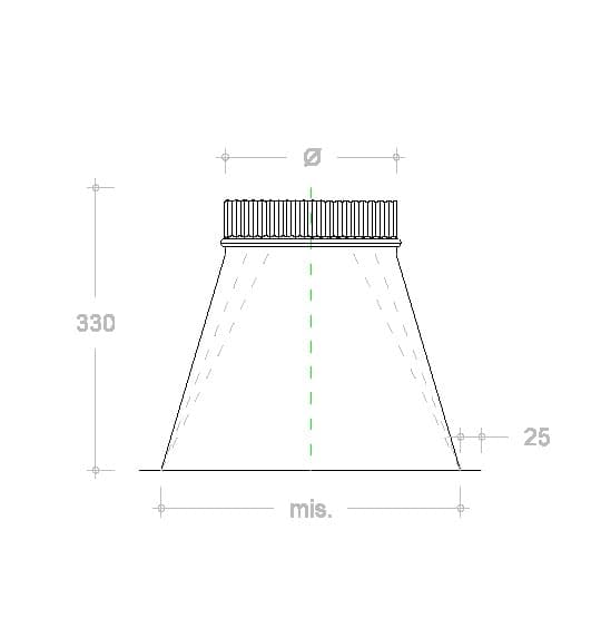 Tramoggia zincata spessore 6 decimi con aletta base 250 x 250 mm a M variabile in Tubi di scarico Aloiserw.com - Altomonte, commercioVirtuoso.it