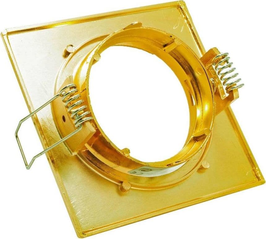 SET 2PZ FARETTO DORATO ORIENTABILE INCASSO QUADRATO 75MM LUCE LED 8W GU10 VETRINE in Faretti da soffitto Trade Shop italia - Napoli, commercioVirtuoso.it