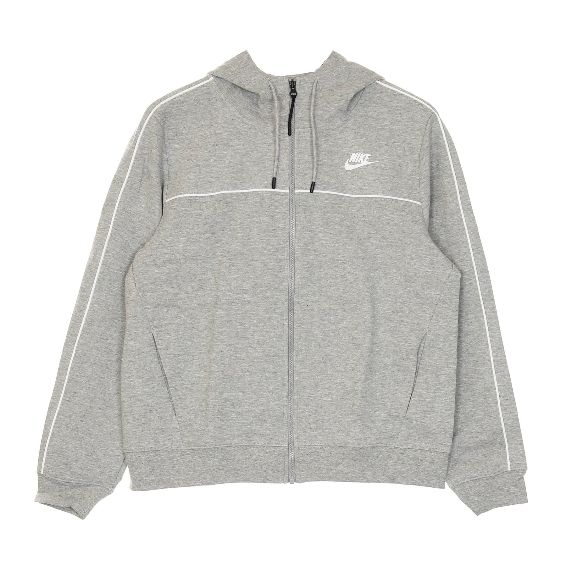 Nike Felpa Leggera Cappuccio Zip Donna W Sportswear Millenium Essential Fleece Full-zip Hoodie Dk Grey Heather/white da donna