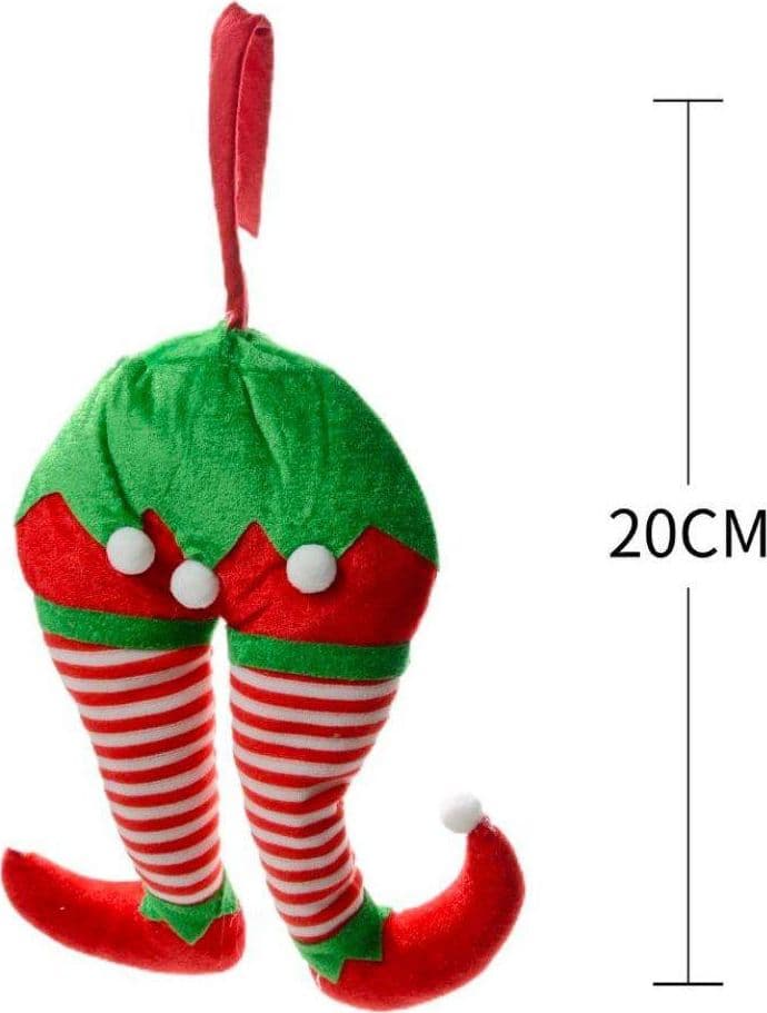 DECORAZIONI DI NATALE GAMBE ELFO RIGHE ADDOBBO PER ALBERO DI NATALE DIM. 15X20H in Oggettistica Trade Shop italia - Napoli, commercioVirtuoso.it