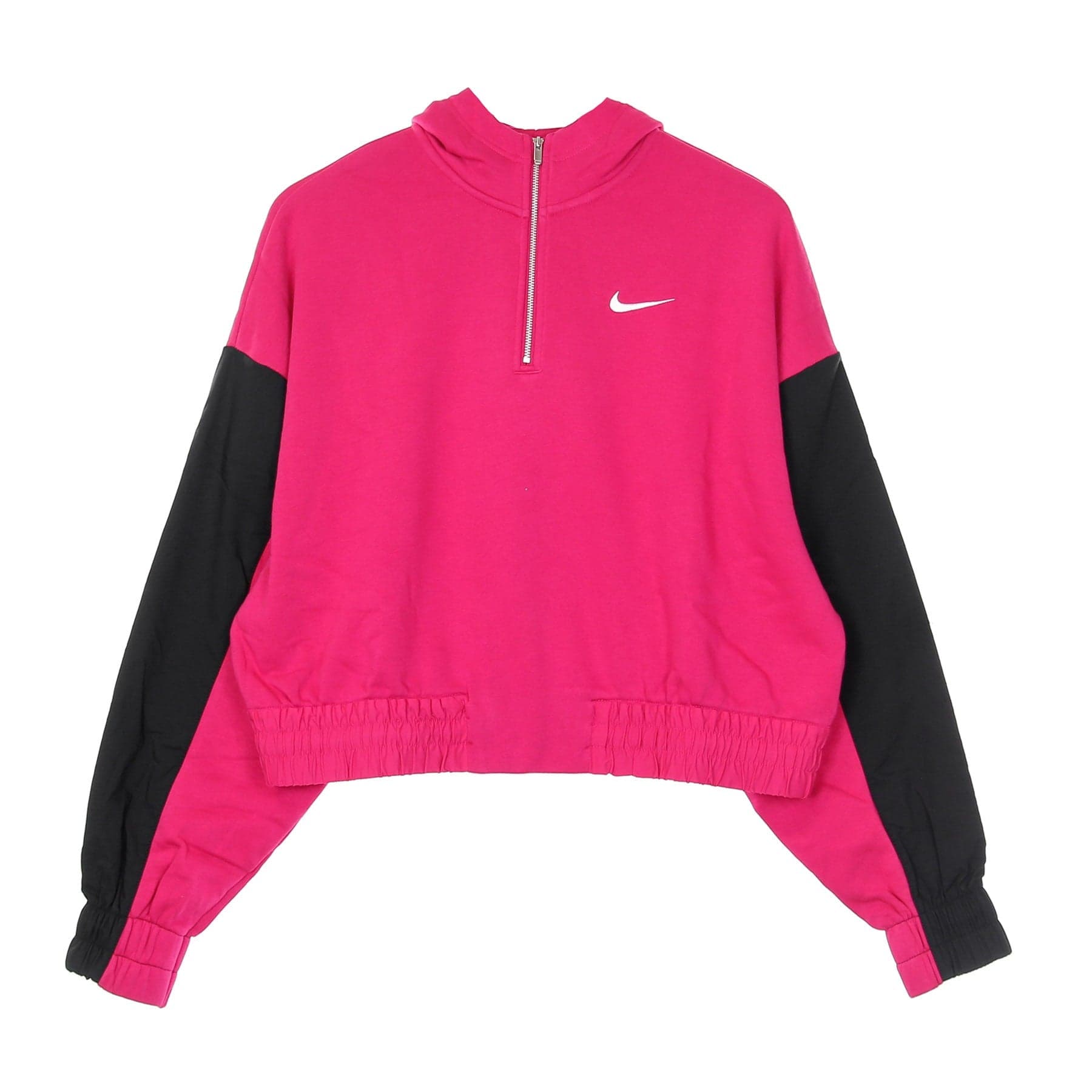 Nike Felpa Cappuccio Corta Donna W Sportswear Icon Clash Hoodie Zip Fireberry/black/white