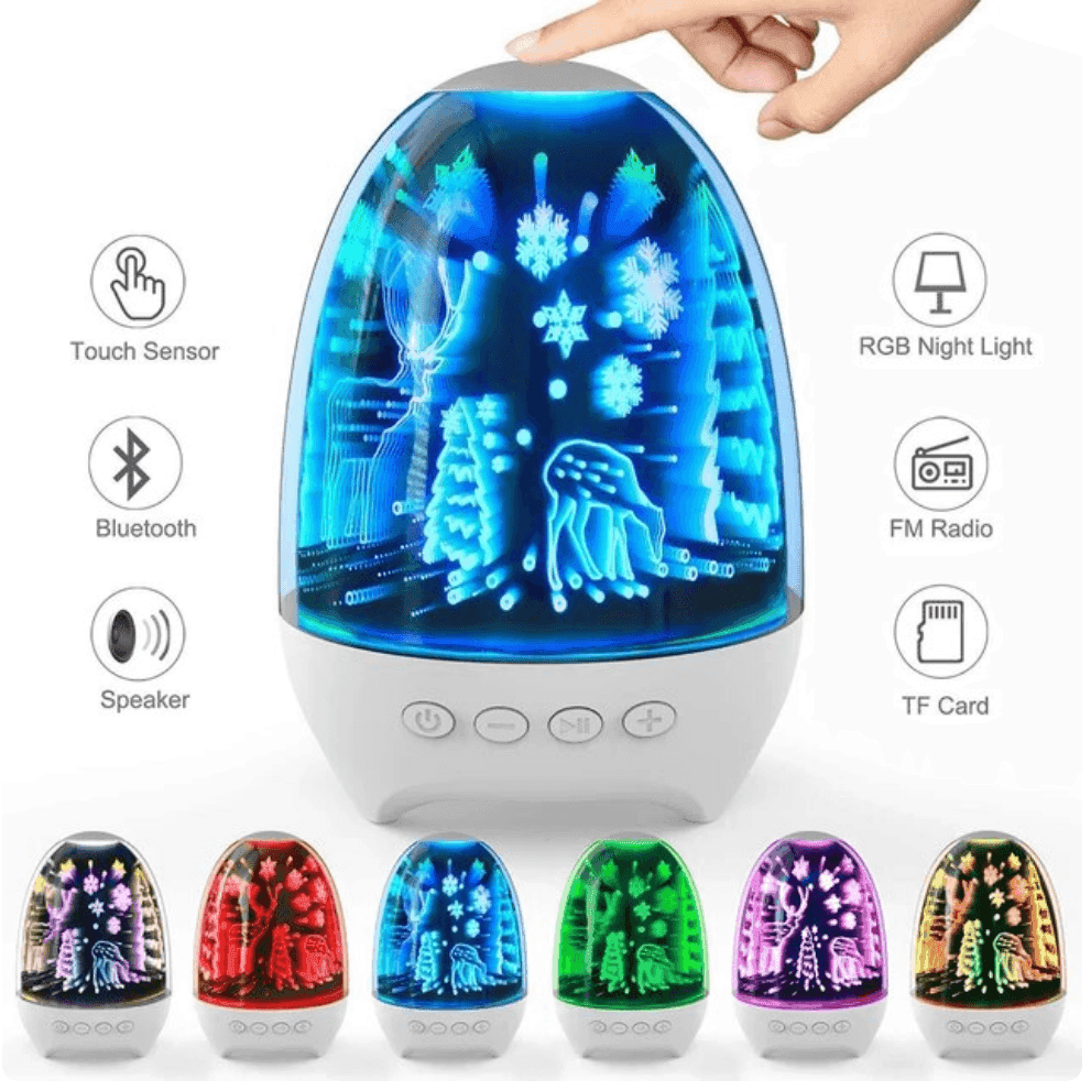 LAMPADA A LED LUCE NOTTE 3D CASSA BLUETOOTH INTEGRATA EFFETTO FUOCHI ARTIFICIO in Luci notturne per bambini Trade Shop italia - Napoli, commercioVirtuoso.it