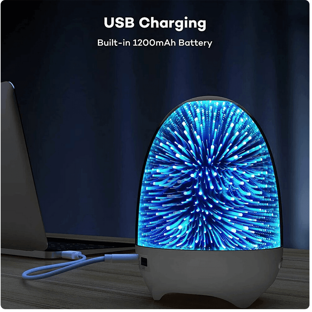 LAMPADA A LED LUCE NOTTE 3D CASSA BLUETOOTH INTEGRATA EFFETTO FUOCHI ARTIFICIO in Luci notturne per bambini Trade Shop italia - Napoli, commercioVirtuoso.it