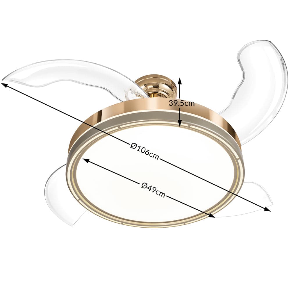 Ventilatore da Soffitto 68W Luce Led 4Pale Richiudibili Dimmerabile Telecomando in Ventilatori da soffitto con lampada Danyx - Casoria, commercioVirtuoso.it