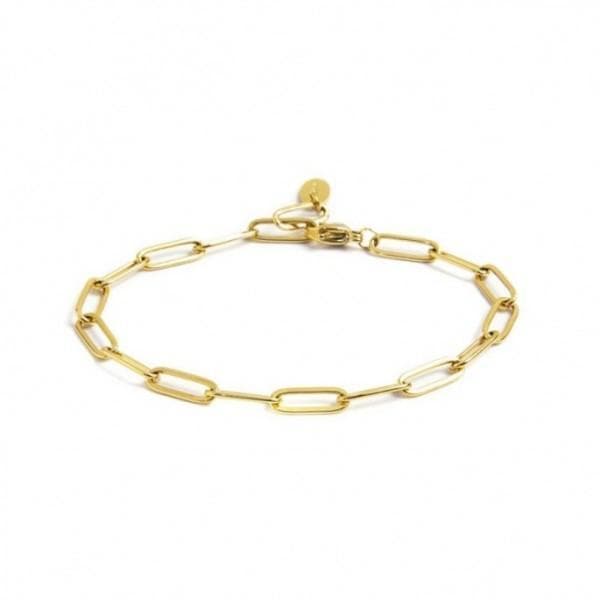 Marlù BRACCIALE CATENA A MAGLIA LARGA PVD ORO