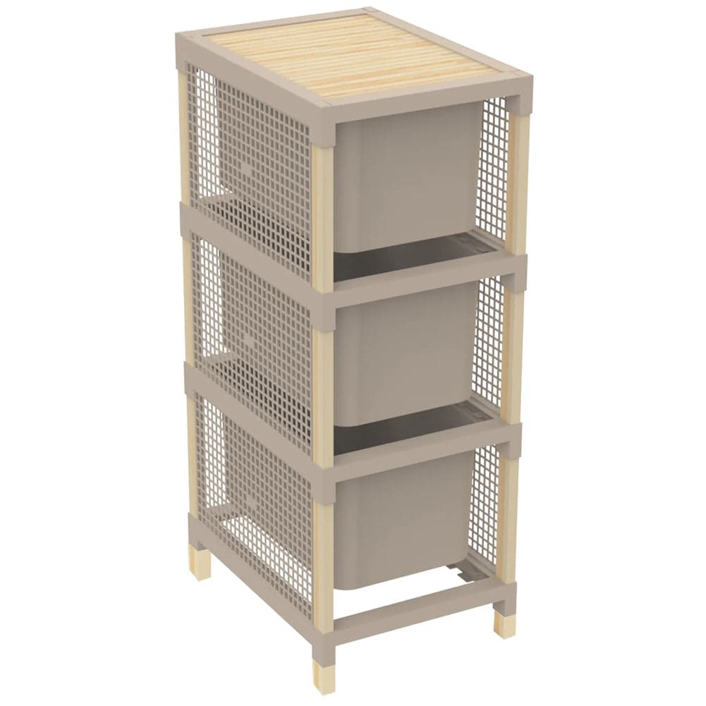 Cassettiera Multiuso 3 Cassetti da 15 L Organizer in Legno e Plastica 82x30x41cm in Cassettiere Esplodia - Napoli, commercioVirtuoso.it