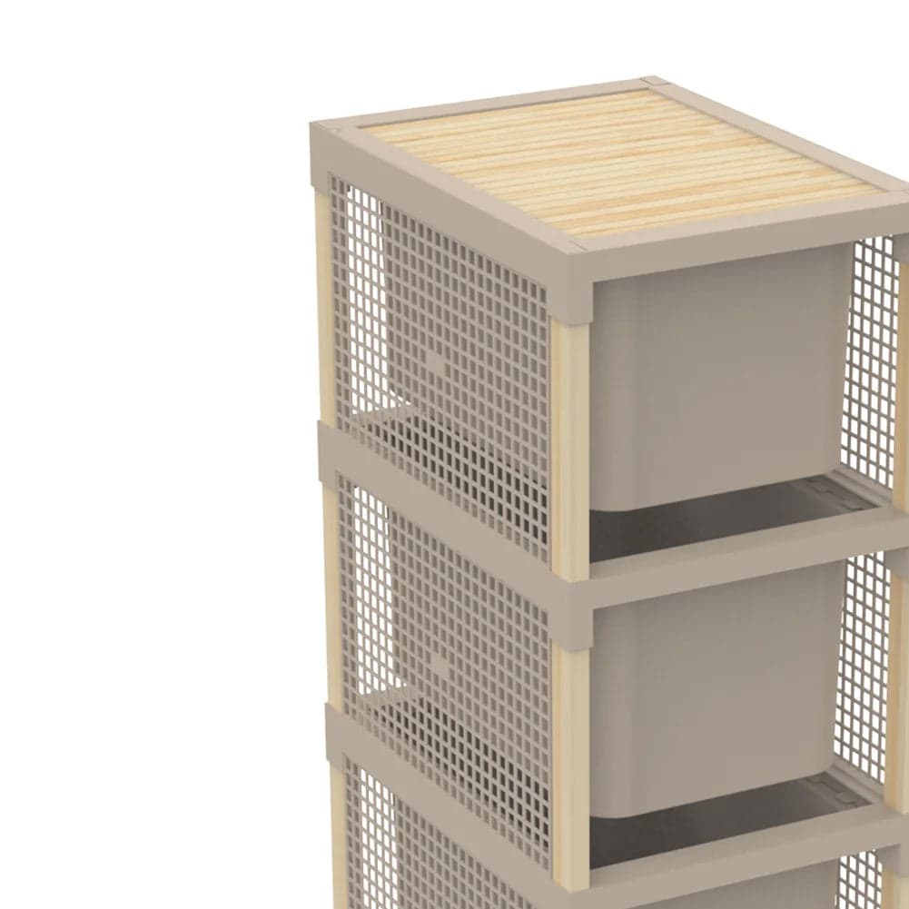Cassettiera Multiuso 3 Cassetti da 15 L Organizer in Legno e Plastica 82x30x41cm in Cassettiere Esplodia - Napoli, commercioVirtuoso.it