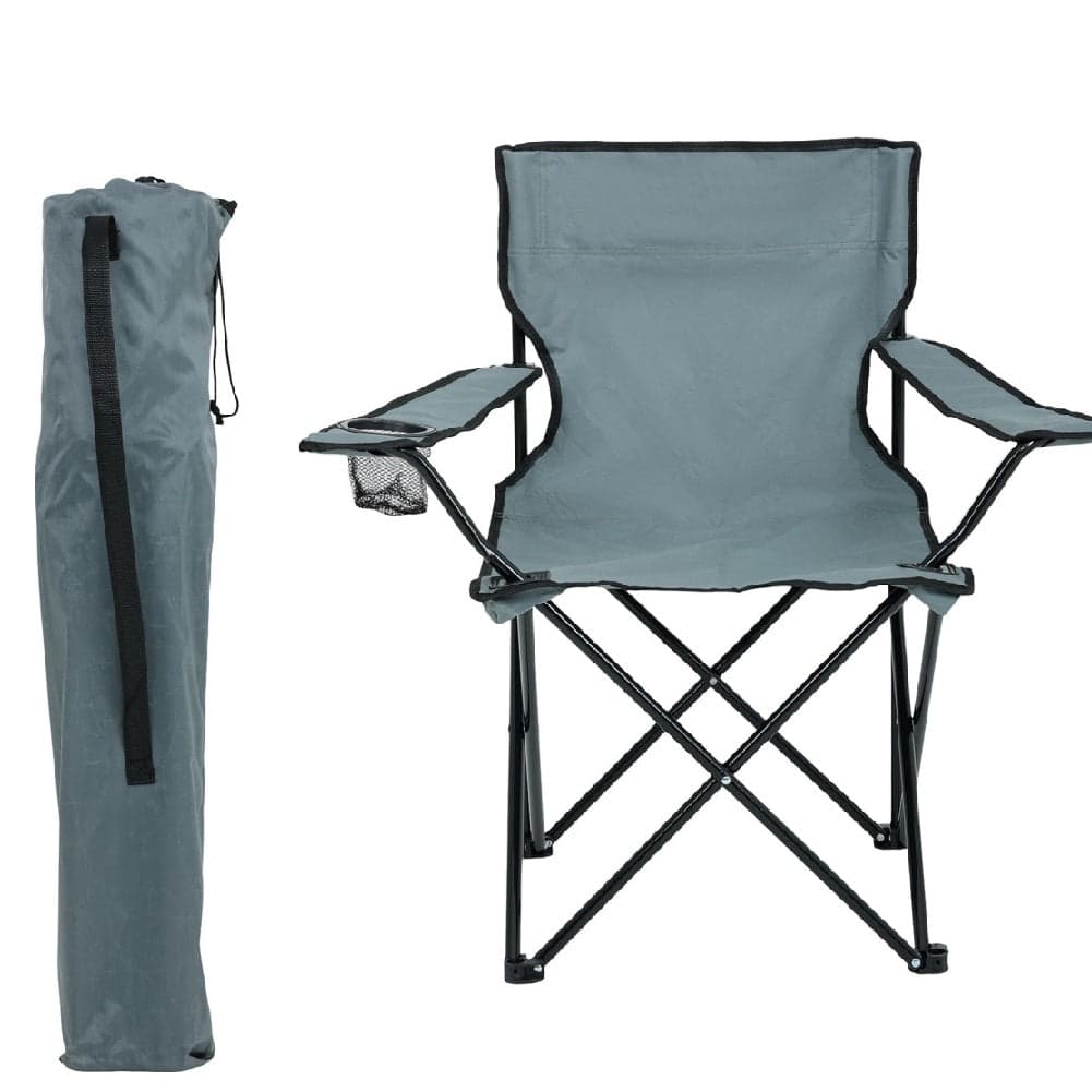 2pz Sedia Campeggio Portatile Pieghevole Telo Oxford Sacca con Maniglia H90cm Grigio in Sedie Danyx - Casoria, commercioVirtuoso.it