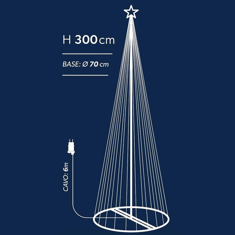 ALBERO DI NATALE LUMINOSO BIANCO CALDO 394 LED 300CM DECORAZIONE PER ESTERNO in Catene luminose Trade Shop italia - Napoli, commercioVirtuoso.it