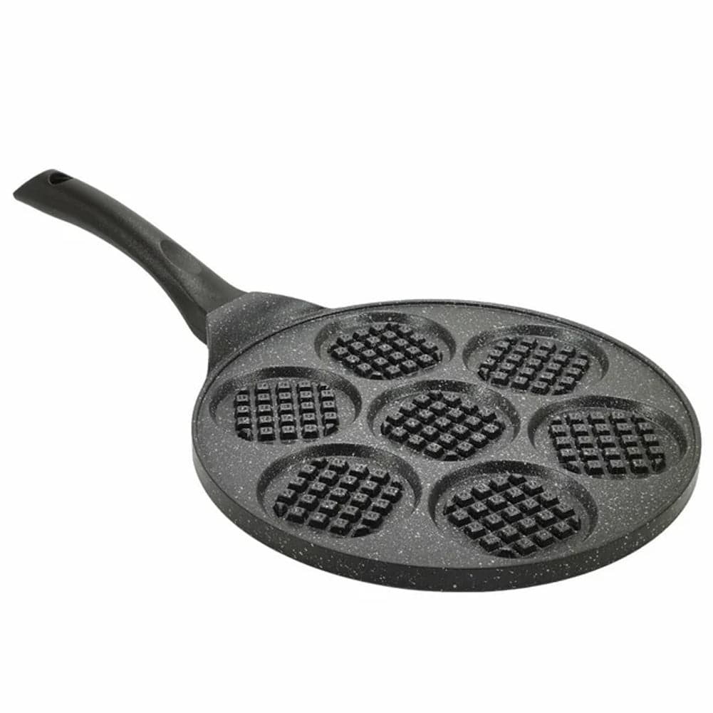 Padella 7 Mini Waffle da 8cm Antiaderente Colazione Brunch Dessert Piastra 26cm in Macchine per Waffle Esplodia - Napoli, commercioVirtuoso.it