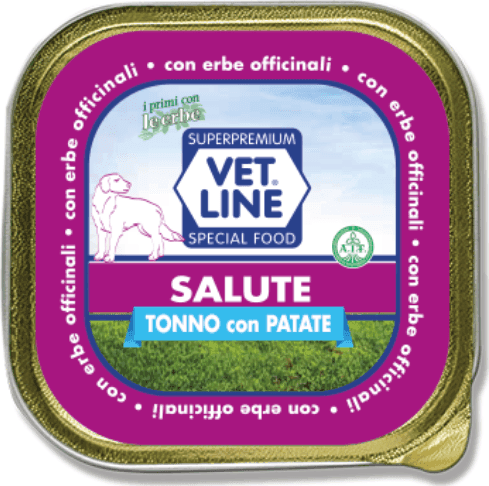 Vet Line mangime umido linea Salute tonno e patate 150 gr